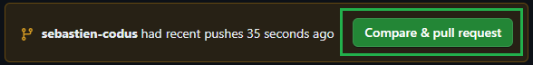 compare and pull request